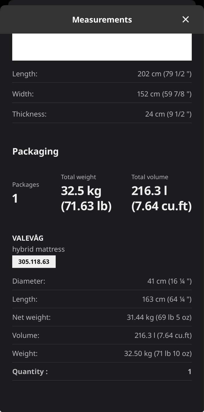 IKEA VALEVÅG Queen Hybrid Mattress - photo 4