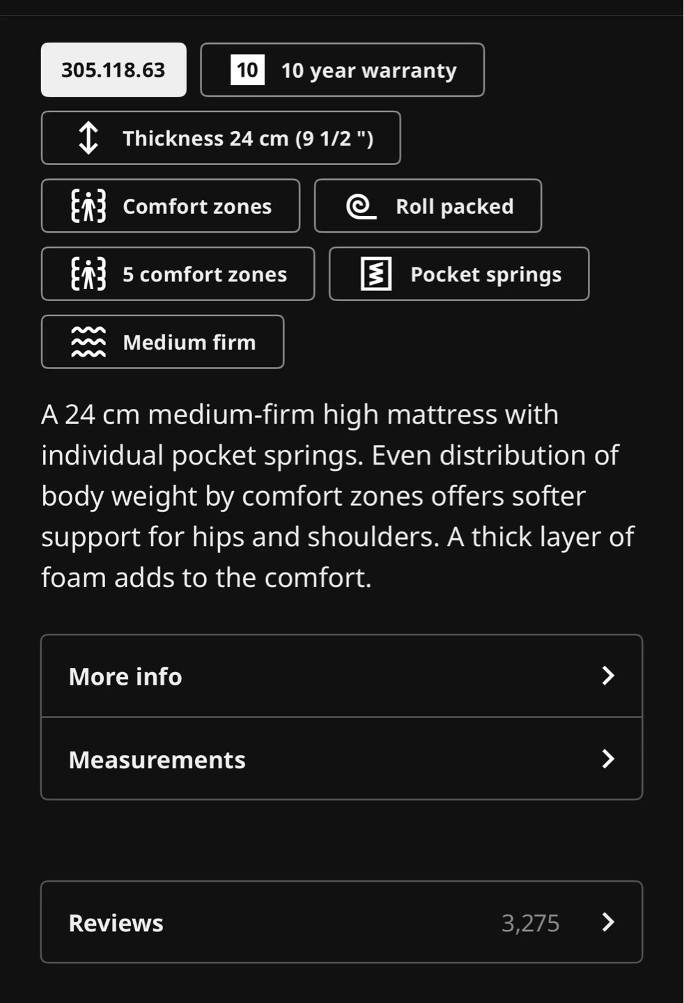 IKEA VALEVÅG Queen Hybrid Mattress - photo 3