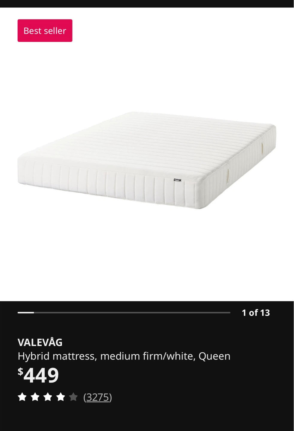 IKEA VALEVÅG Queen Hybrid Mattress - photo 2