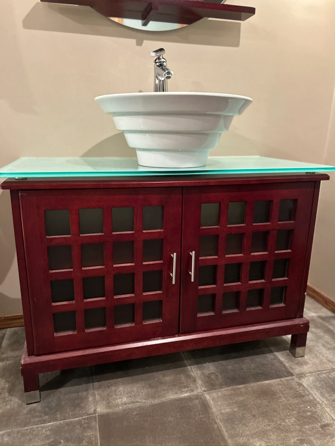 Bathroom Vanity, Mirror and Cabinet Set