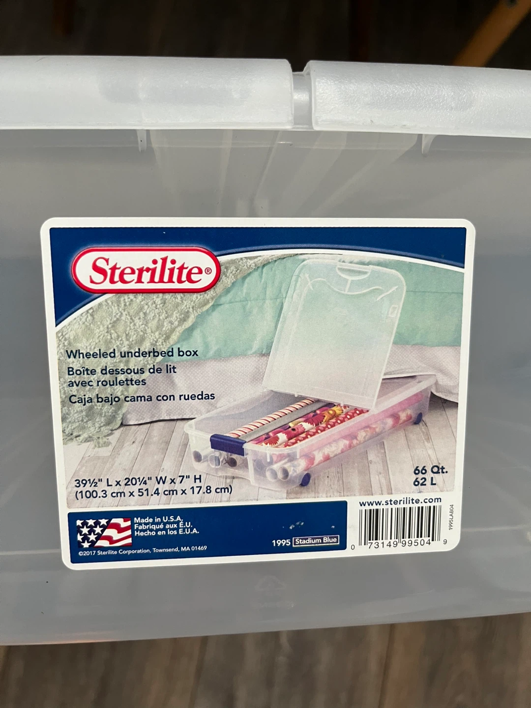 Sterilite Wheeled Underbed Storage Box 66 Qt - photo 2