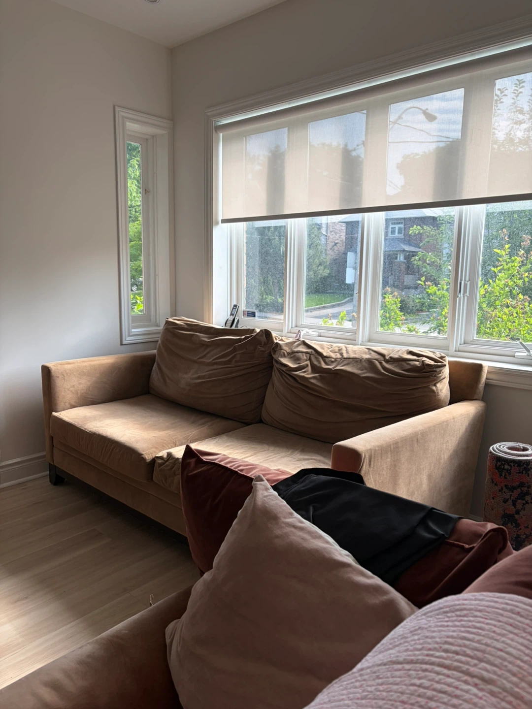 Beige Velvet Sofa