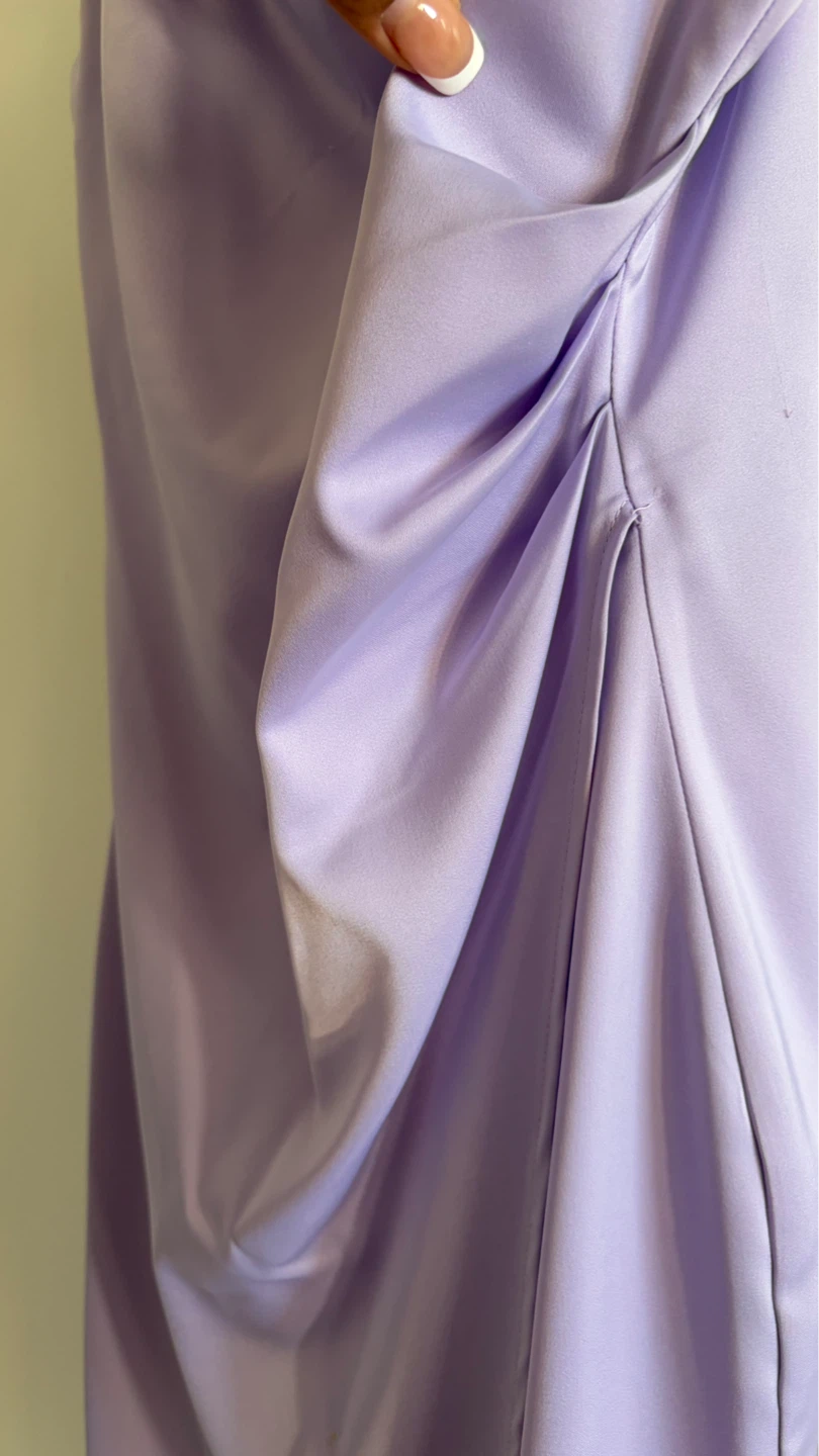 YaYa & co. Lavender Satin Ruched Dress - Size M - photo 4