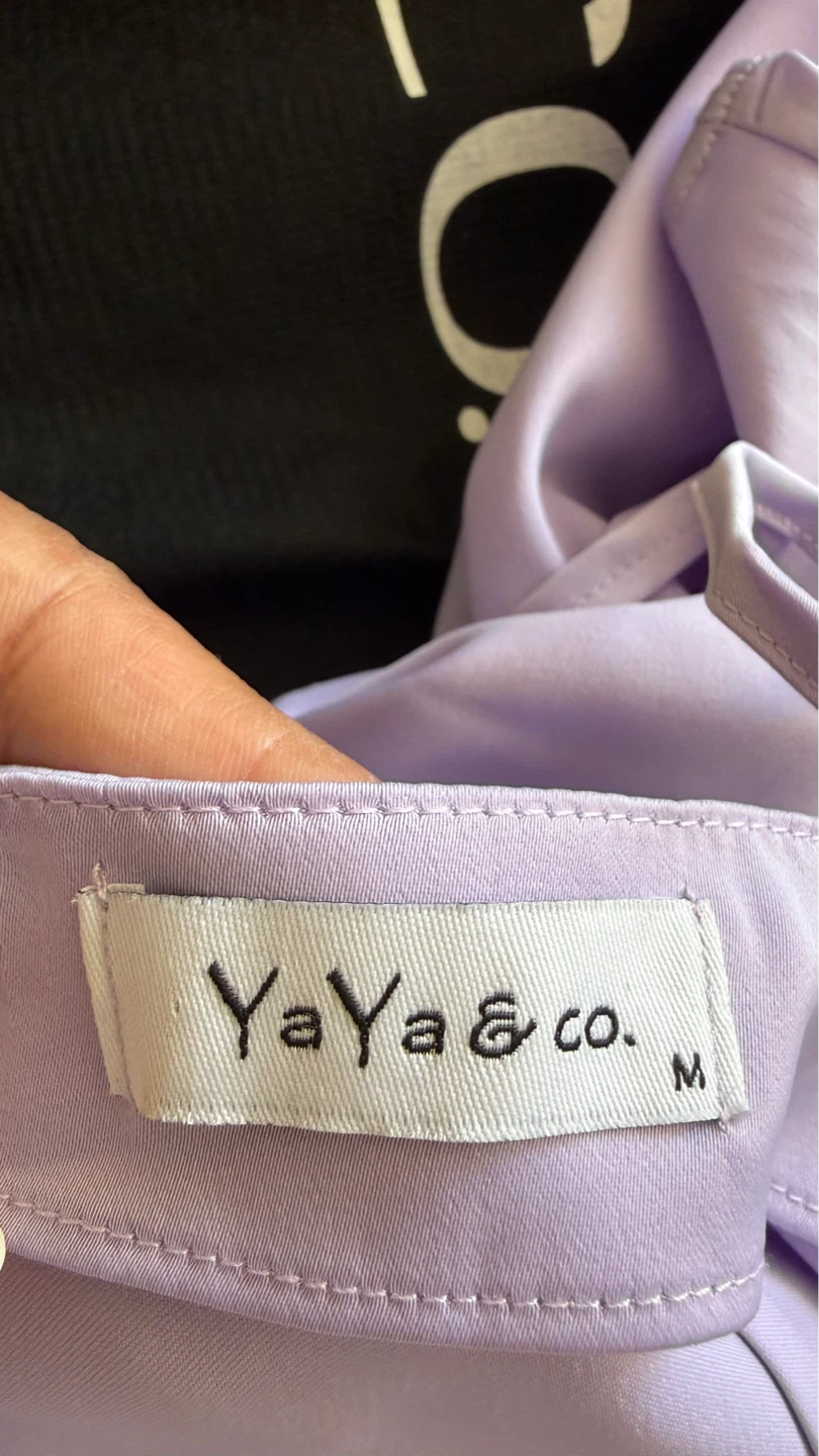 YaYa & co. Lavender Satin Ruched Dress - Size M - photo 5