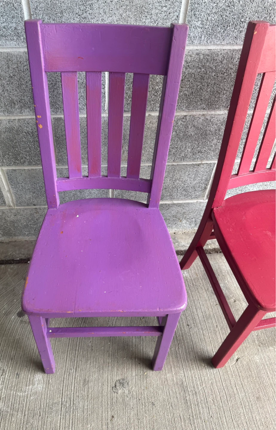 Pair of Kids Wooden Chairs - Purple & Red both 5$cash - photo 5