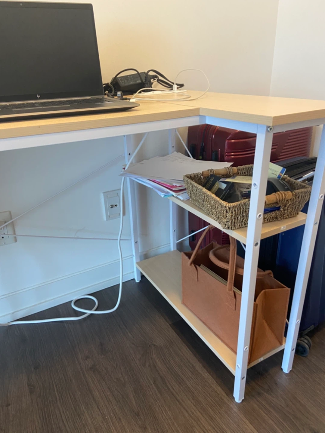 L-Shaped Corner Desk with Storage Bag - photo 4