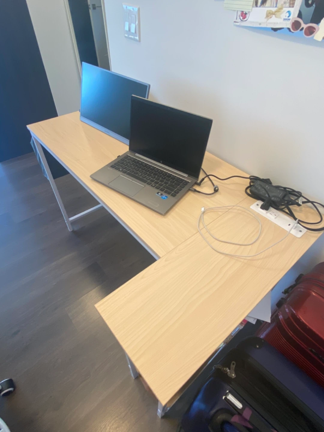 L-Shaped Corner Desk with Storage Bag - photo 3