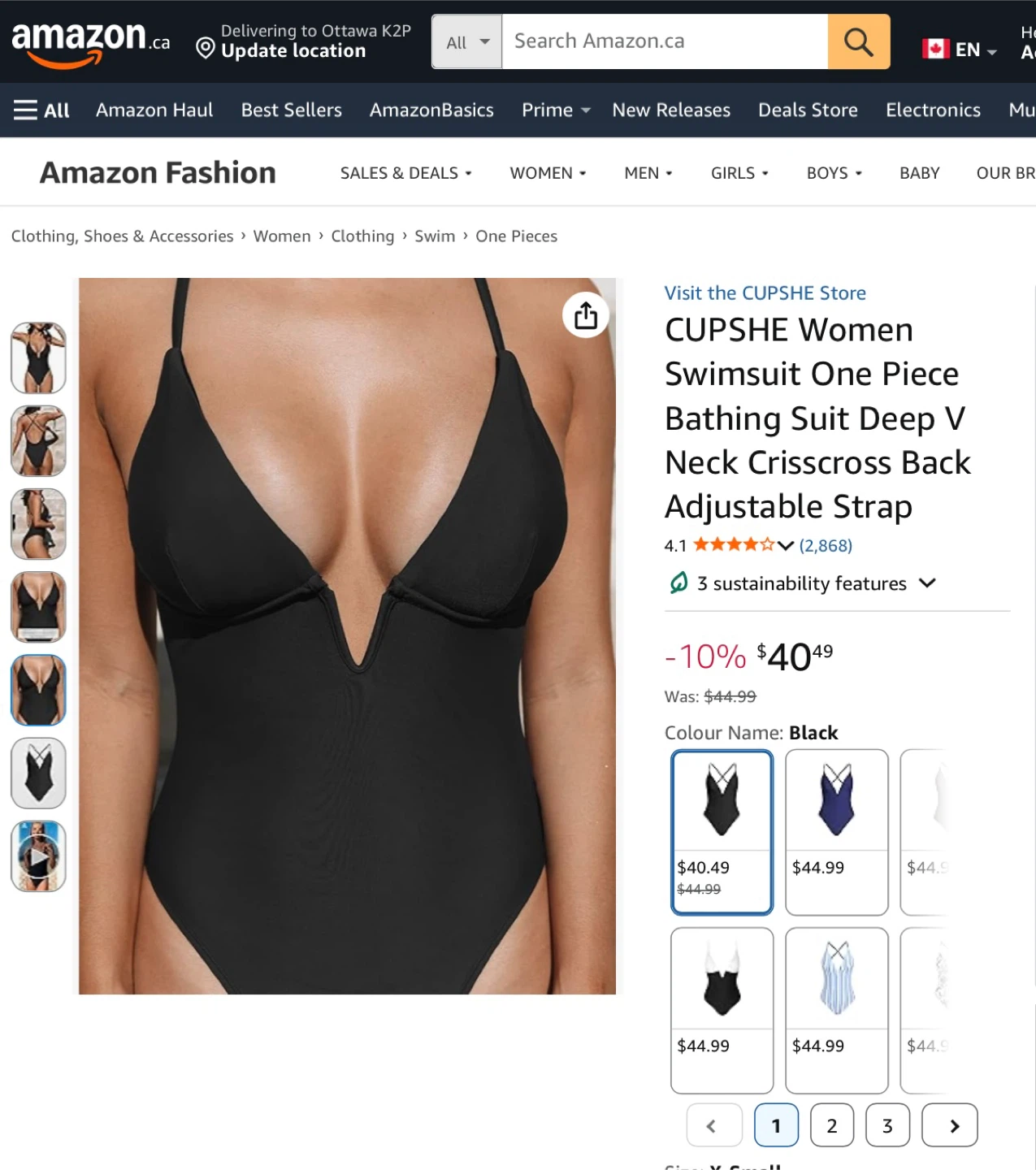 NWT Women's Black One Piece swim suit L - photo 5