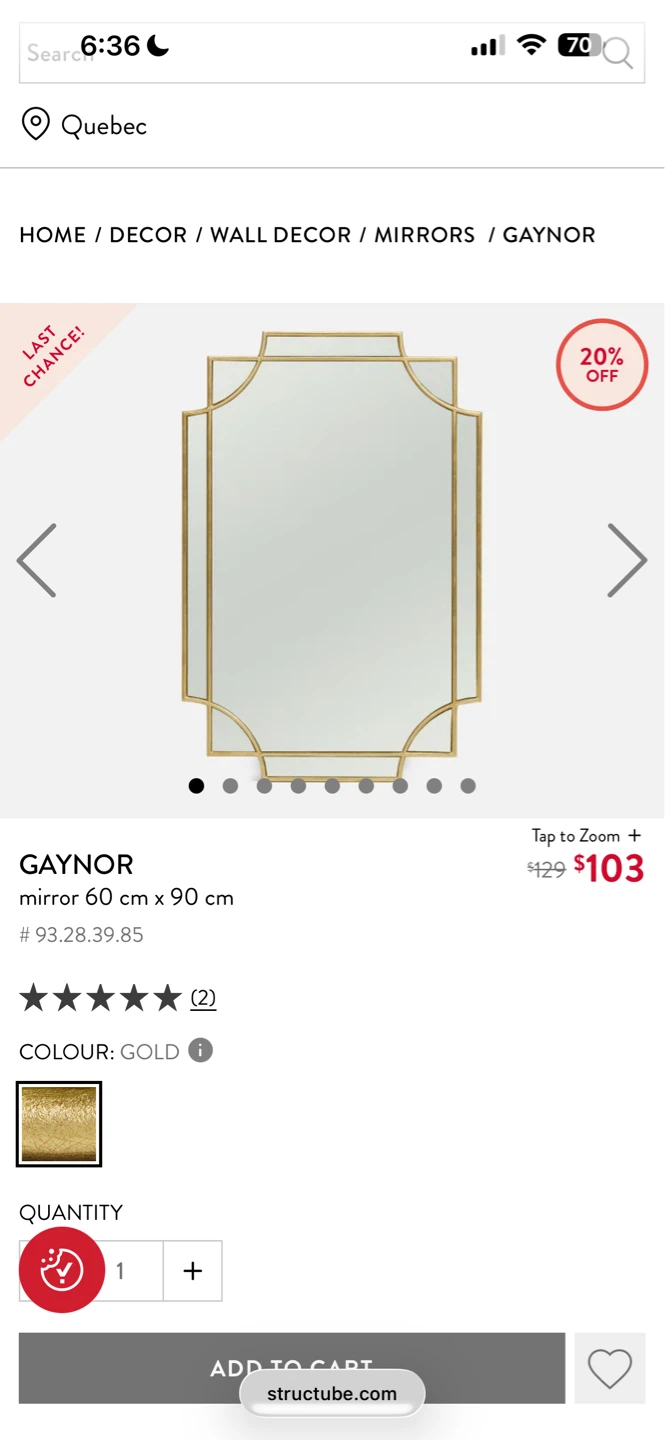 Structube Gaynor Mirror