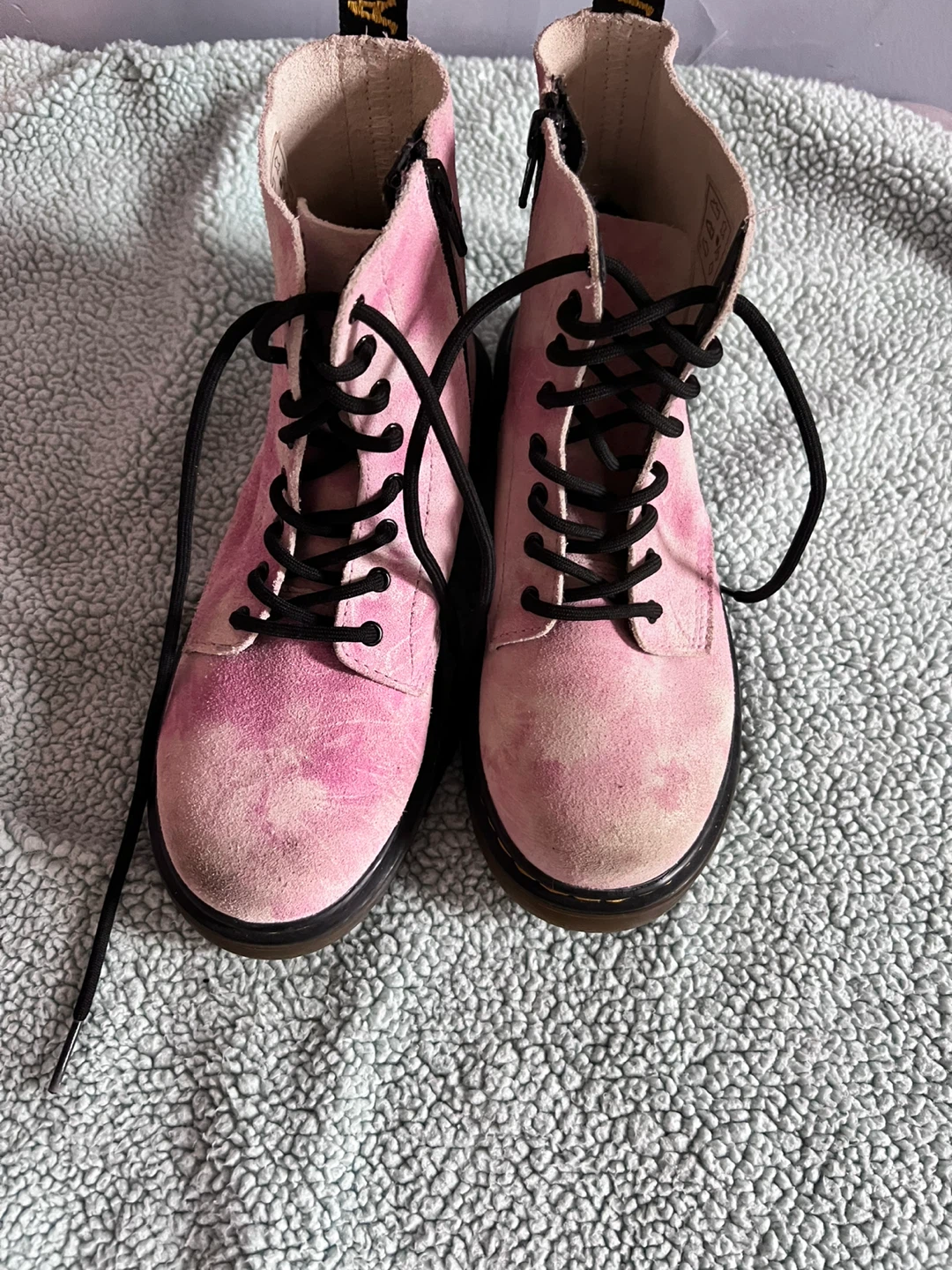 Dr. Martens Pink Tie-Dye Suede Boots