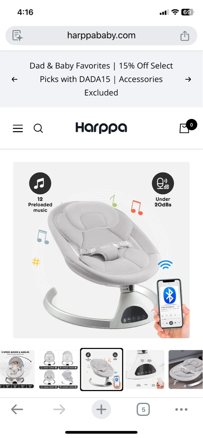 HARPPA Weddell | Electric Baby Swing - photo 5
