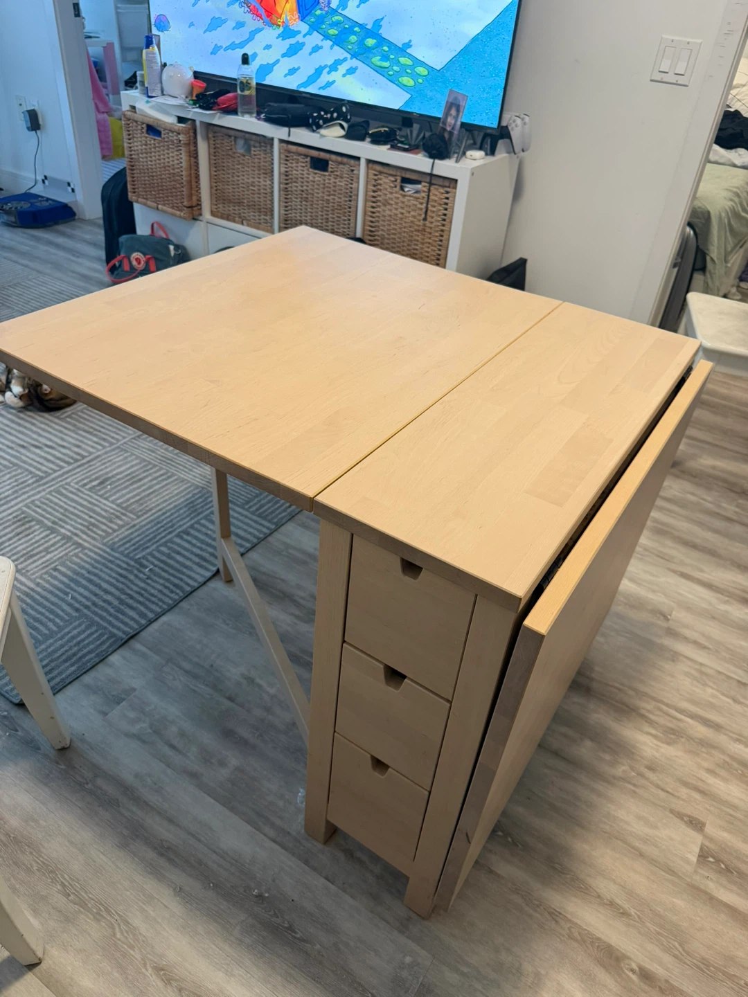 IKEA Drop-Leaf Table with Drawers - photo 5