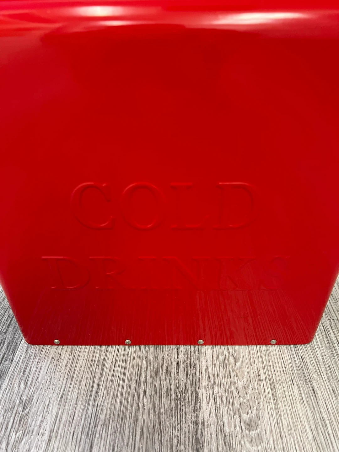 Red Metal Cooler Box - Cold Drinks