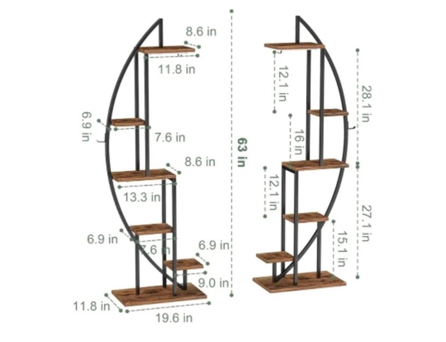 Half Moon Plant Stand with Grow Lights - photo 2