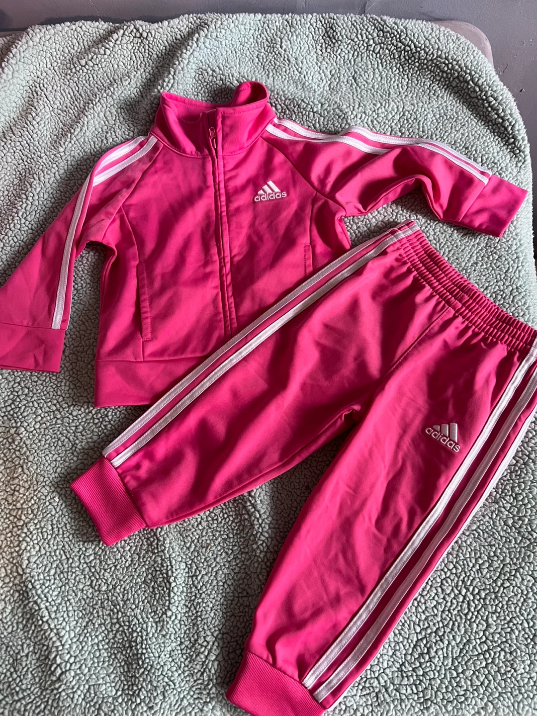 Girls Adidas Pink Tracksuit Set