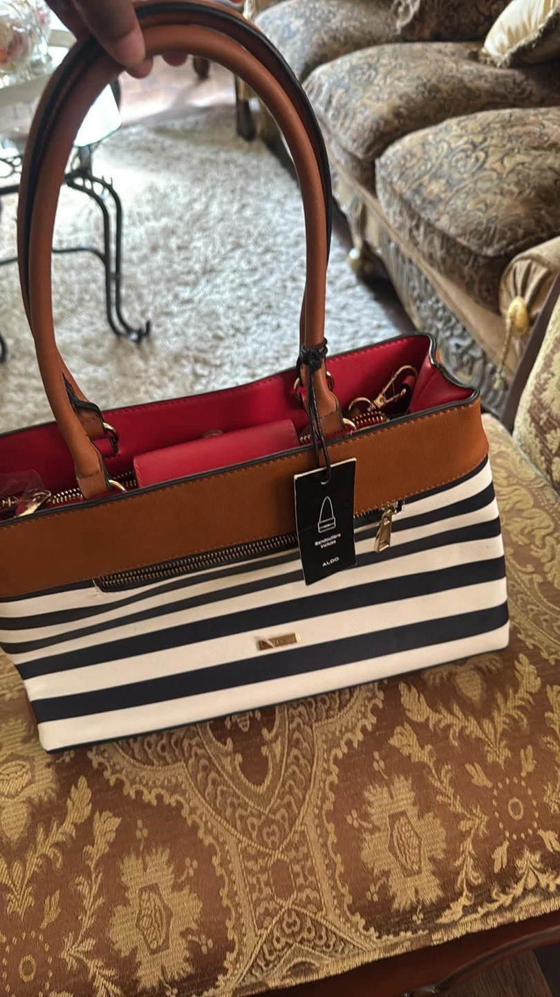 ALDO Striped Tote Bag with Crossbody Strap - photo 3