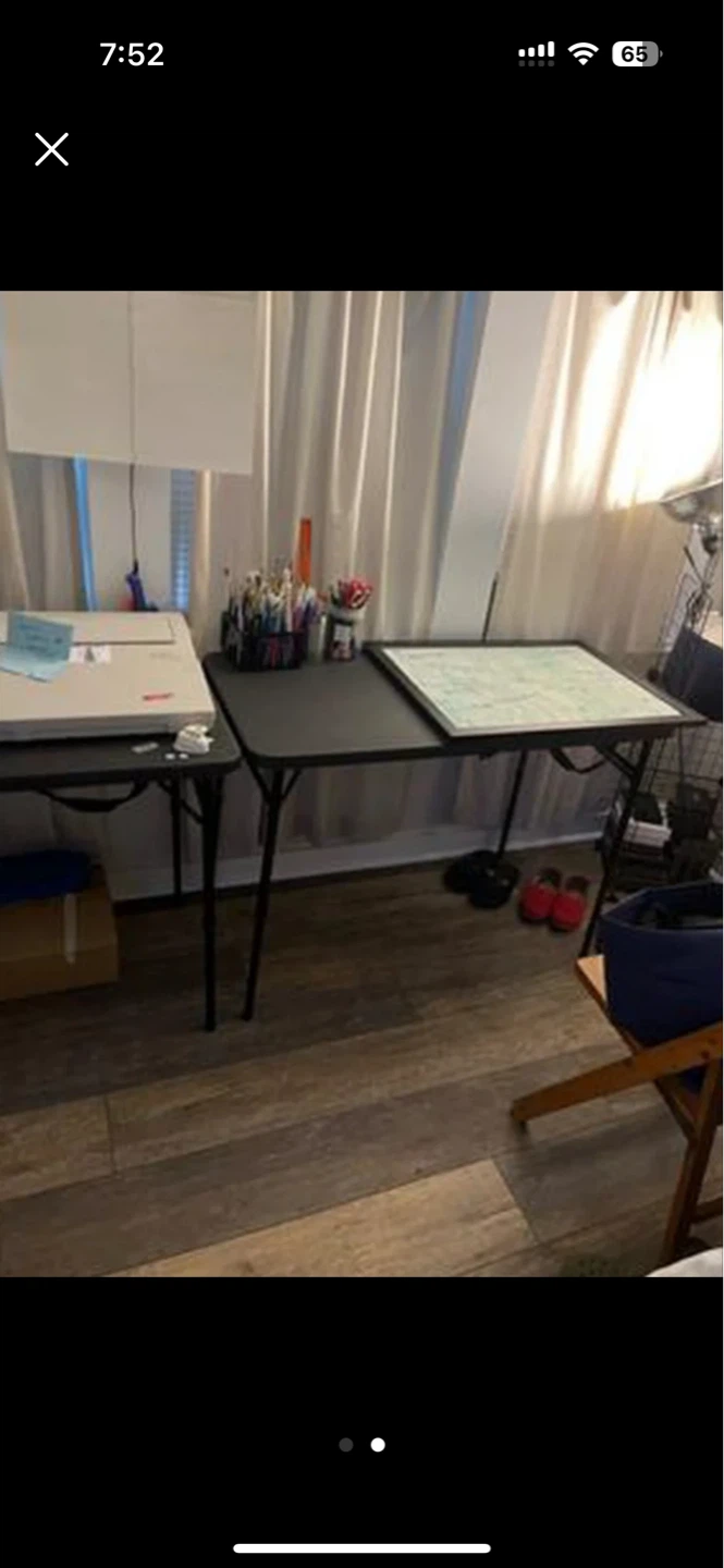 Height adjustable table, black