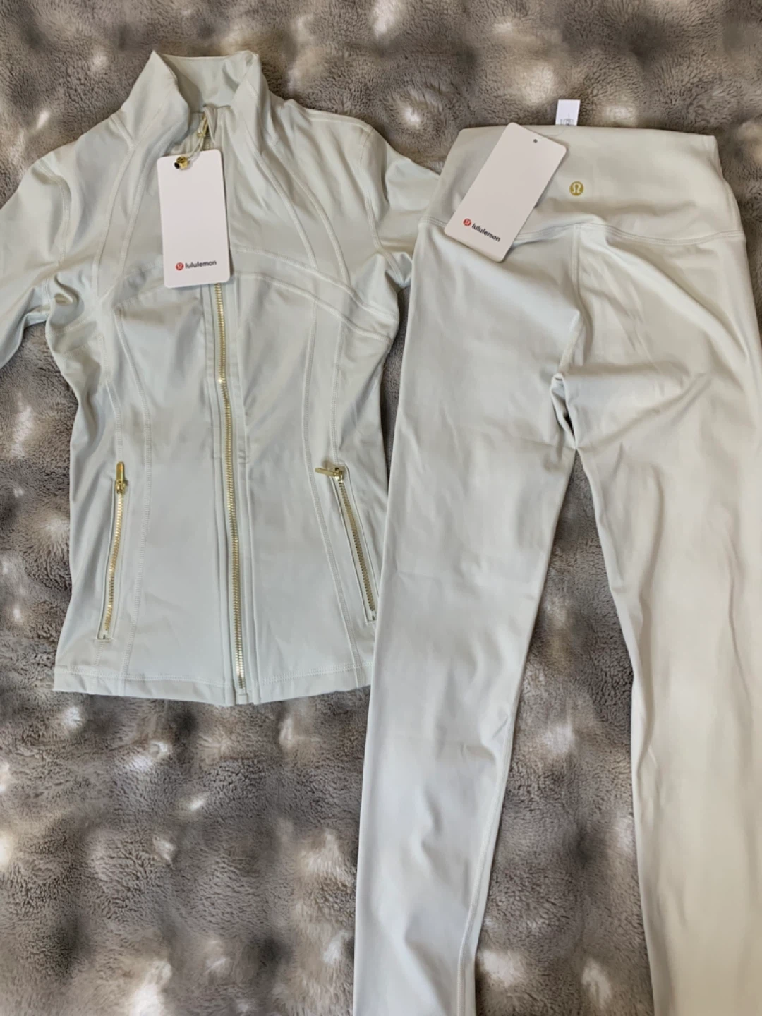 Lululemon Athleisure Set - Light Grey Jacket & Leggings