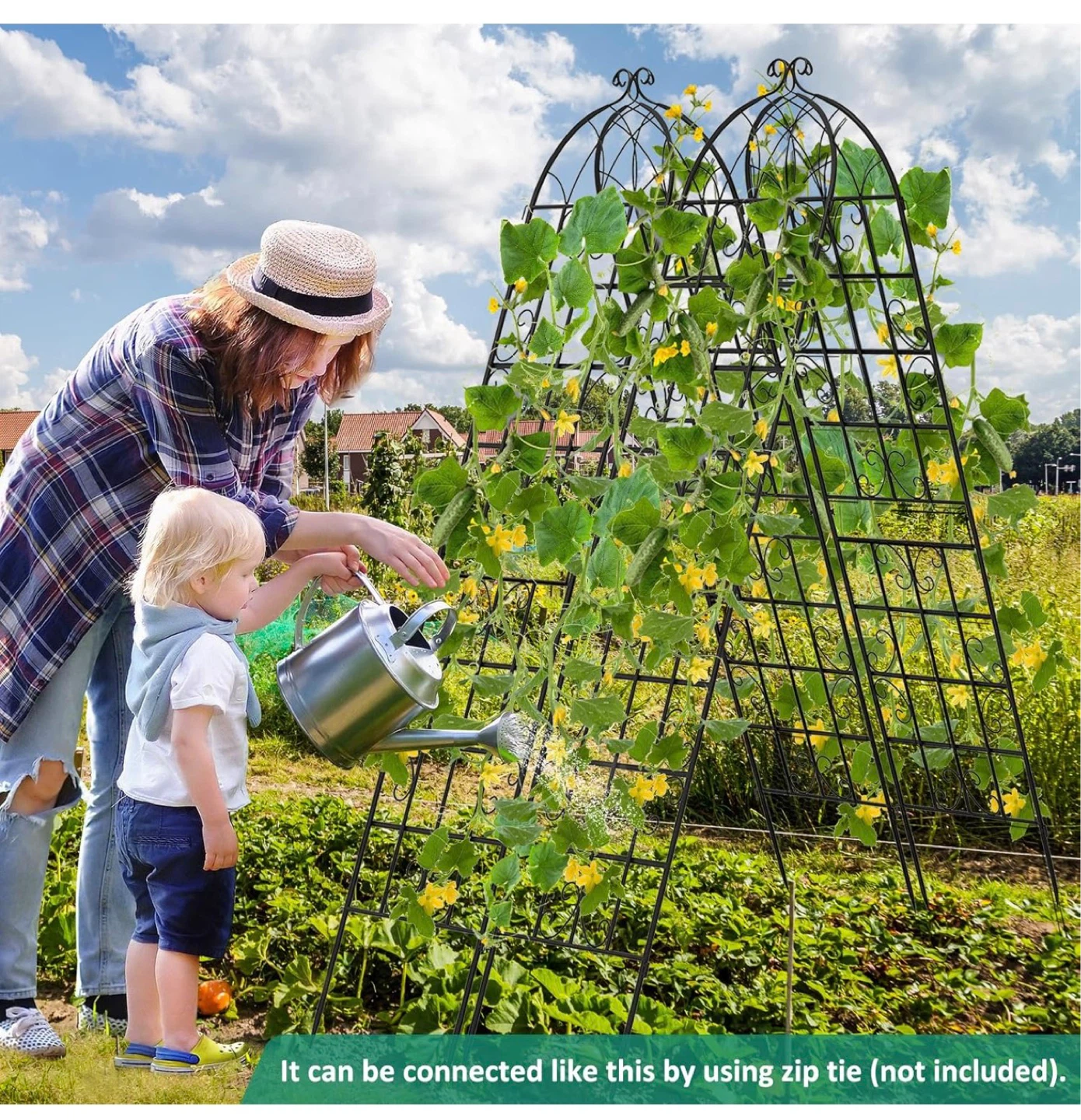 Happygrill 2 Pack Metal Garden Trellis - 87" x 20" - photo 5