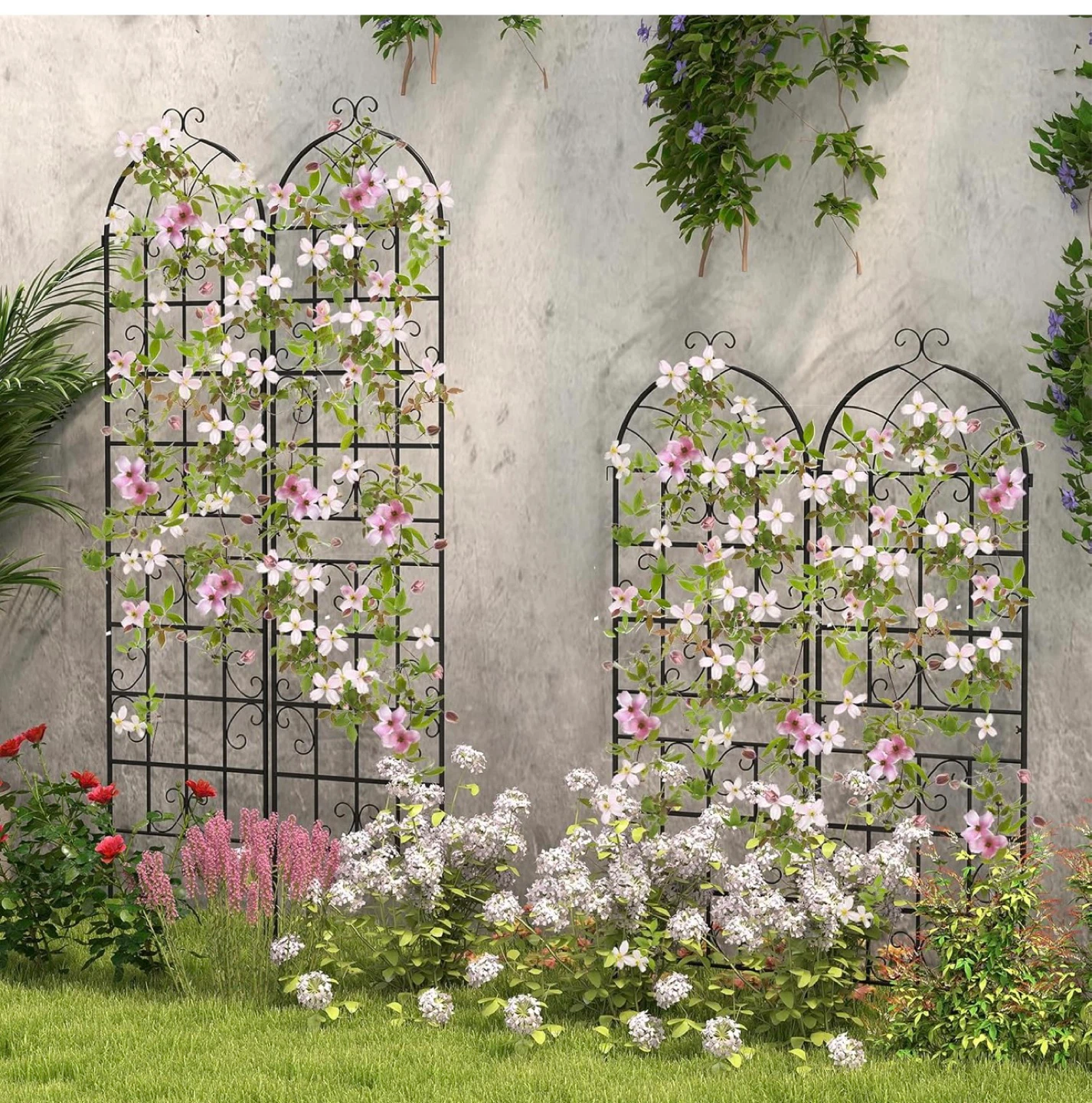 Happygrill 2 Pack Metal Garden Trellis - 87" x 20" - photo 3