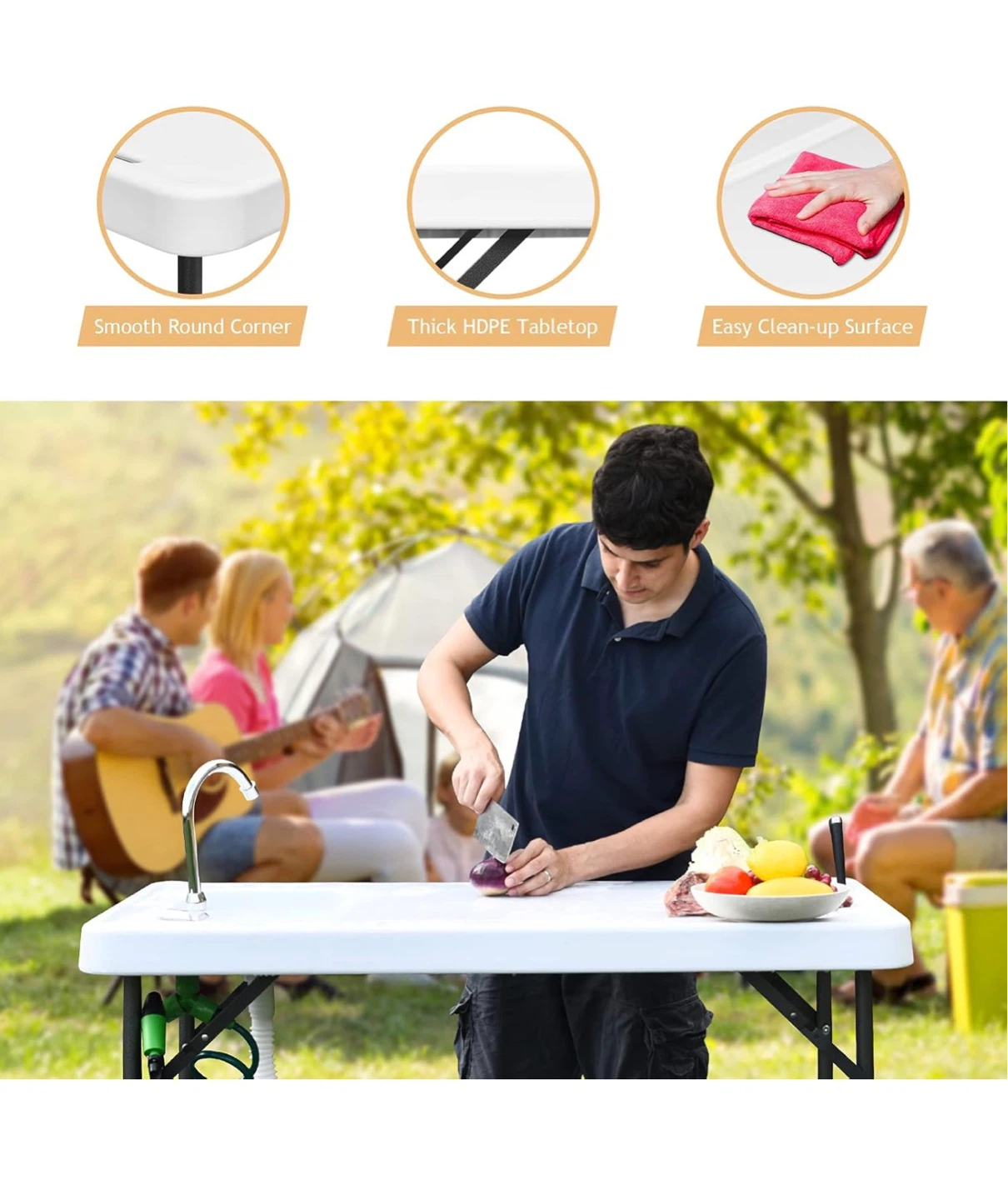 Folding Cleaning Table with Sink and Spray Nozzle - photo 4