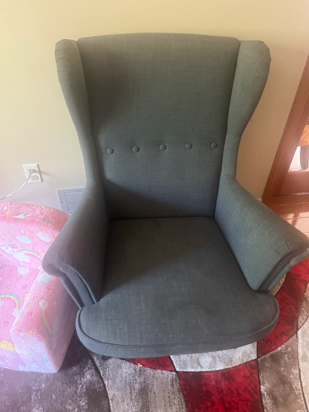 Dark Grey Wingback Accent Chair
