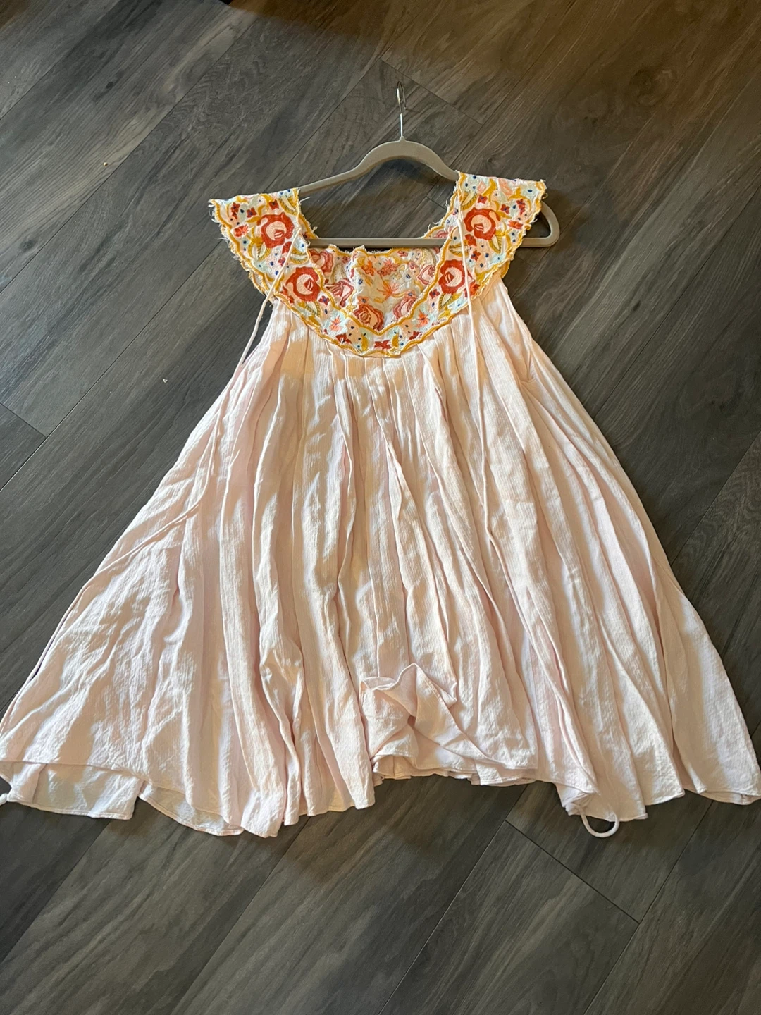 Embroidered Pink Maxi Dress