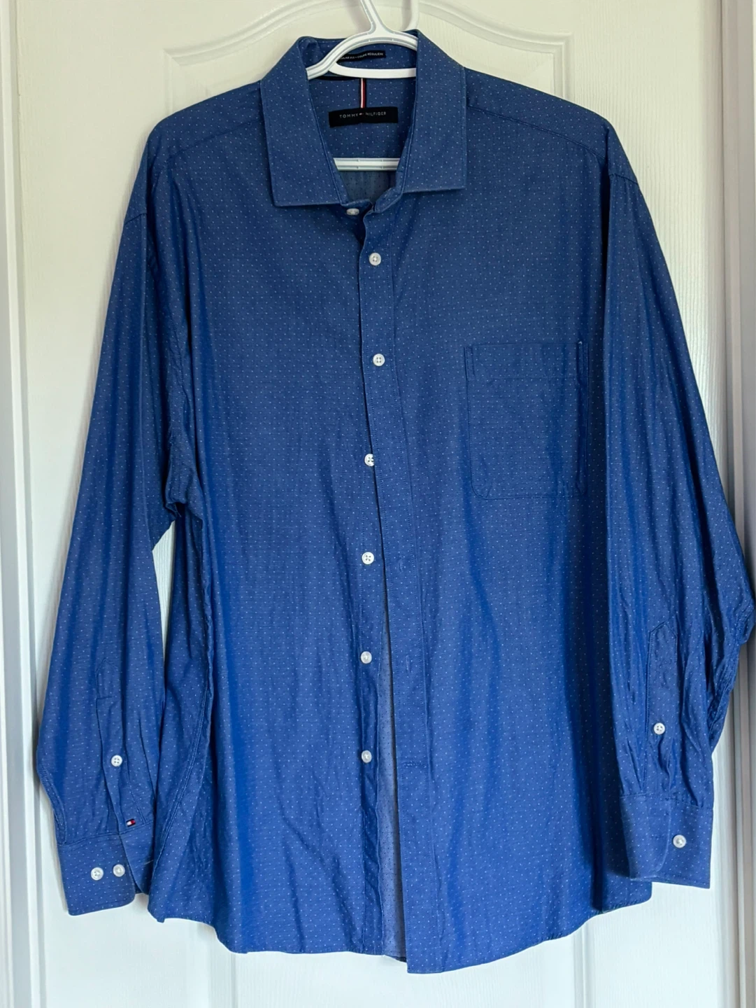Tommy Hilfiger Blue Polka Dot Dress Shirt