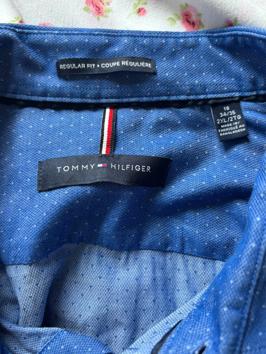 Tommy Hilfiger Blue Polka Dot Dress Shirt - photo 3