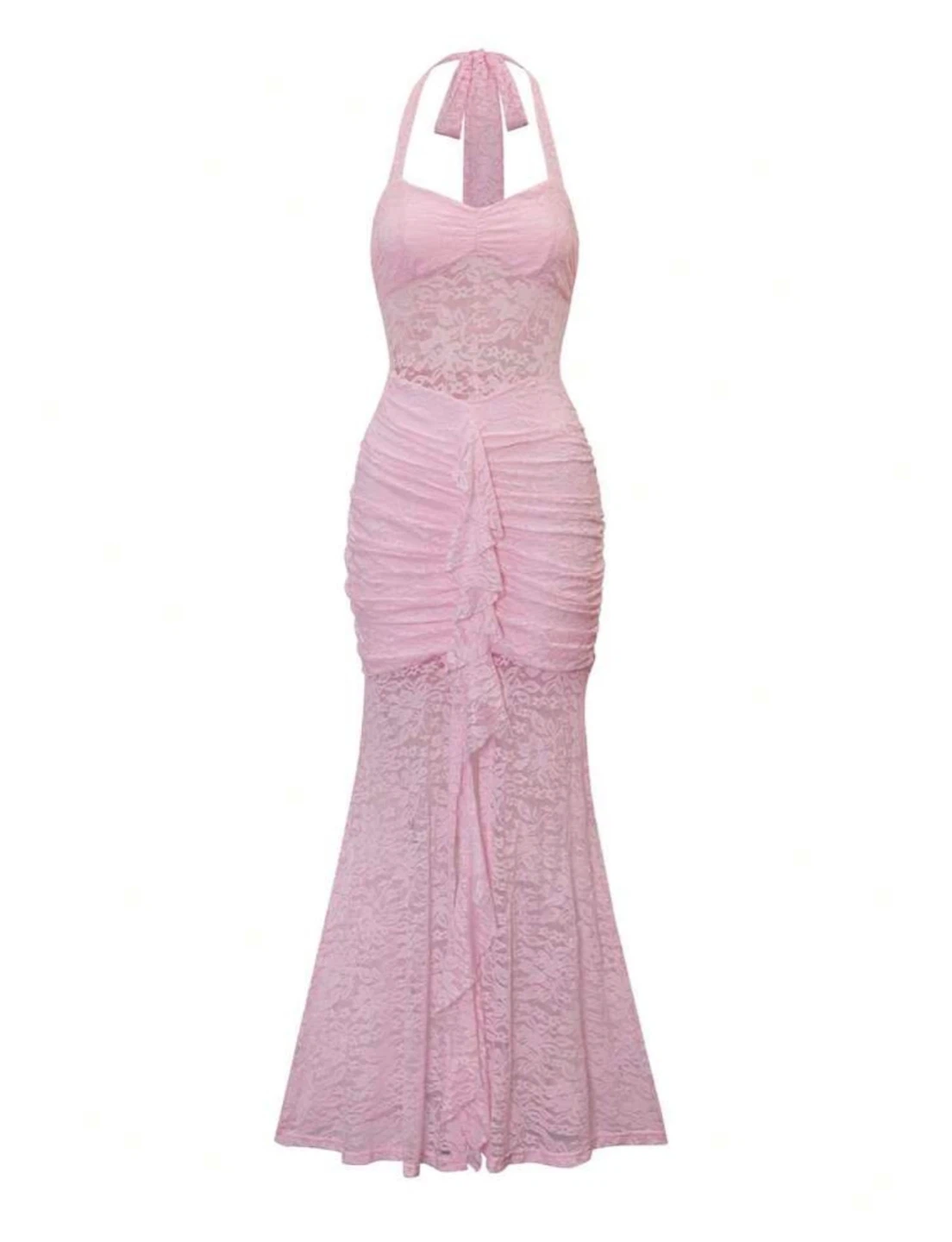 Lace Neck Hanging Lace Semi Transparent deess - photo 2