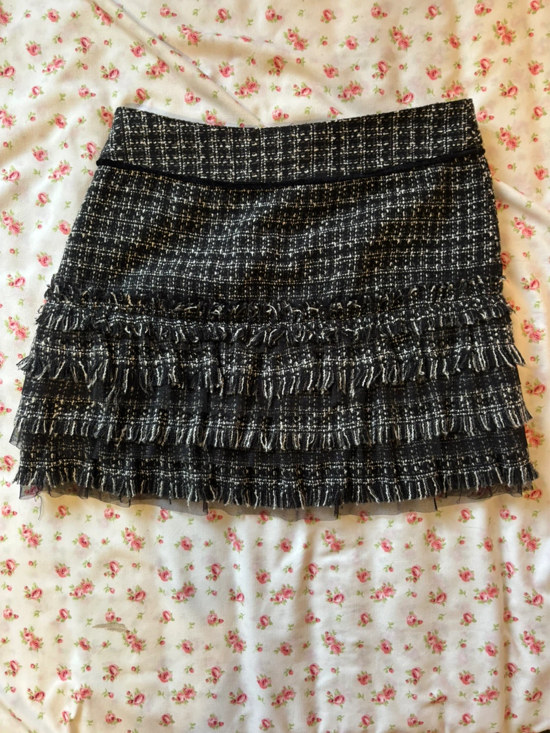 Tweed tiered fringe skirt - photo 2