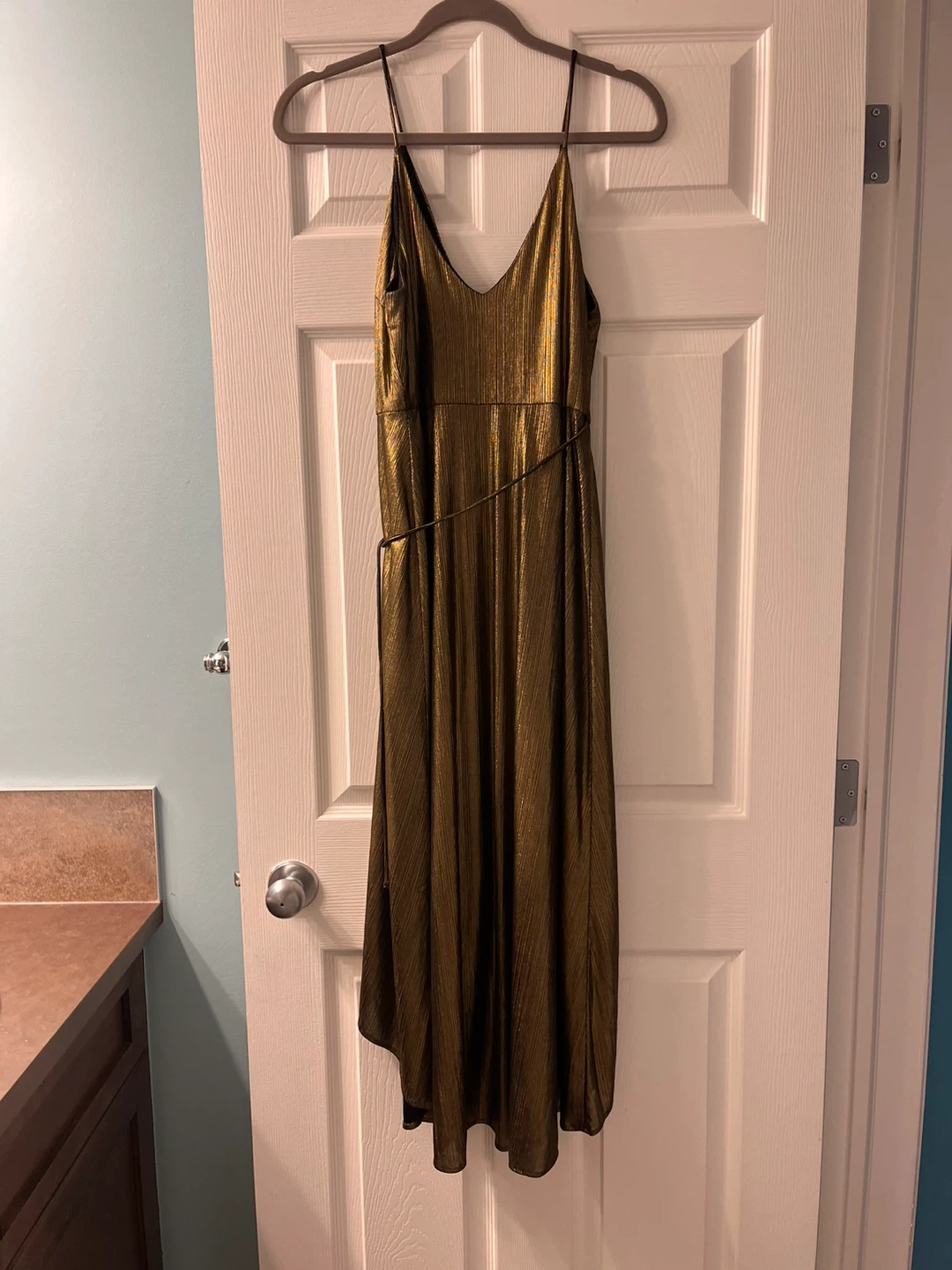 Lush Medium Gold Metallic Maxi Dress - photo 2