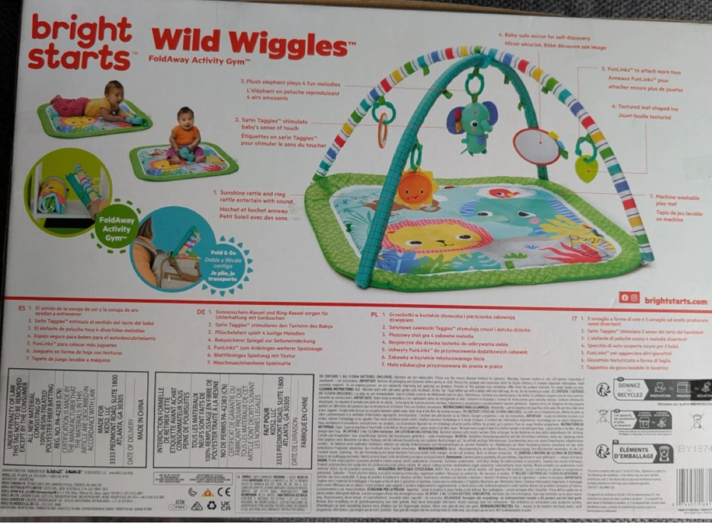 Bright Starts Wild Wiggles FoldAway Activity Gym - photo 2