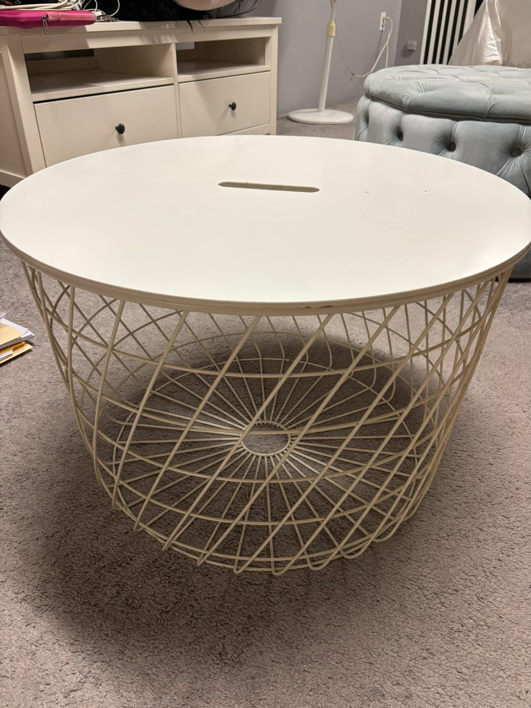 Round Wire Storage Coffee Table - photo 2