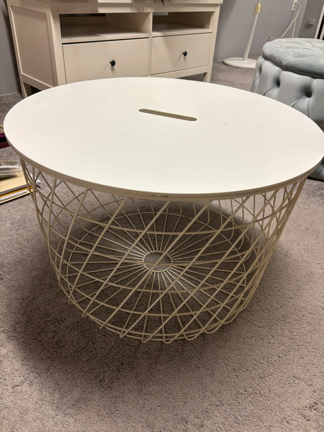 Round Wire Storage Coffee Table