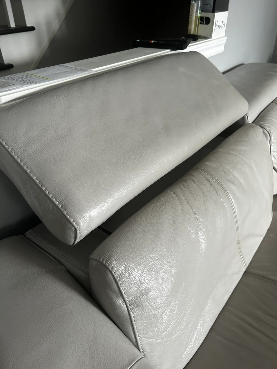 2 of the same Grey Leather Reclining Sofa with USB Ports - photo 3