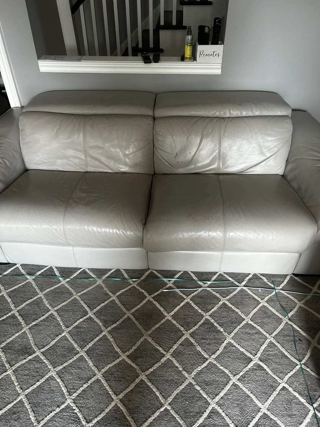 2 of the same Grey Leather Reclining Sofa with USB Ports - photo 5
