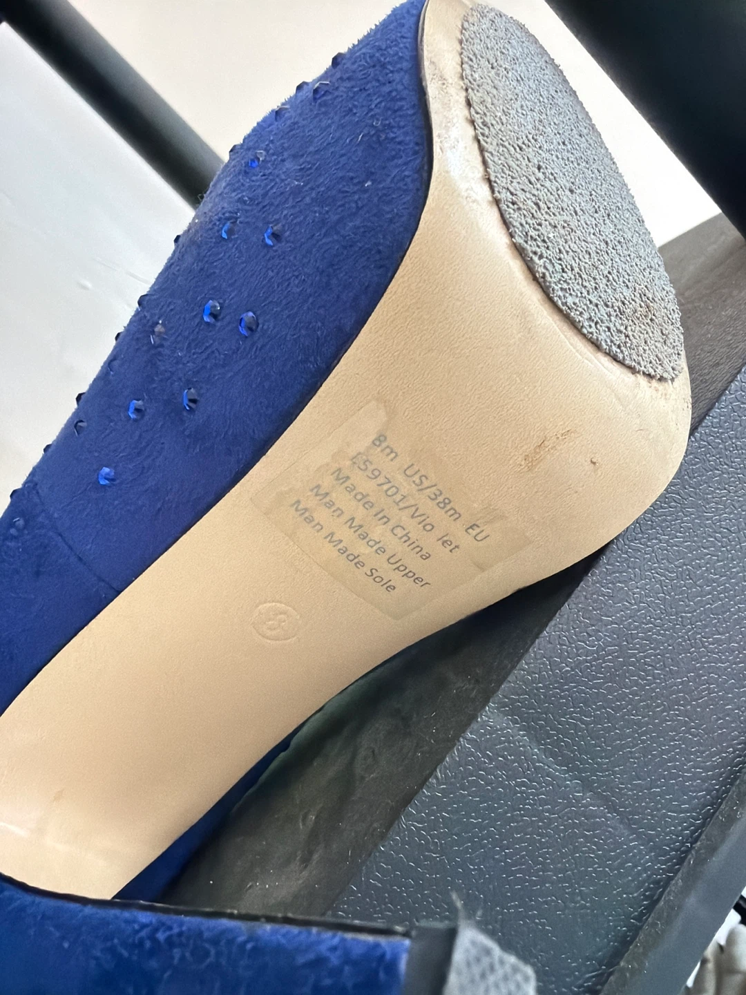 B2 Blue Suede Embellished High Heel Pumps - photo 3