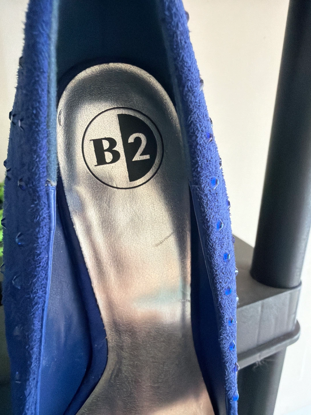 B2 Blue Suede Embellished High Heel Pumps - photo 2