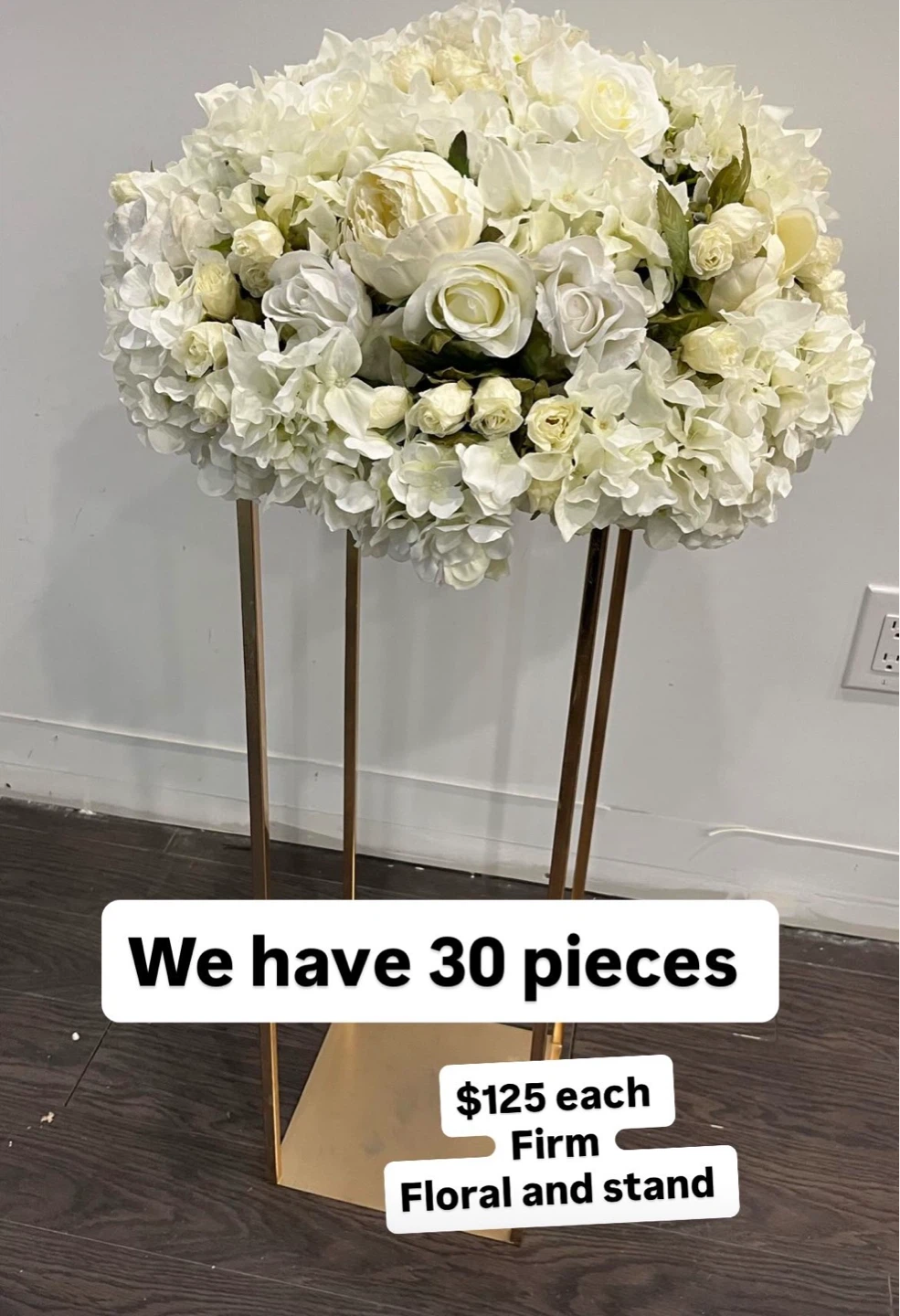 Floral Arrangement with Gold Stand