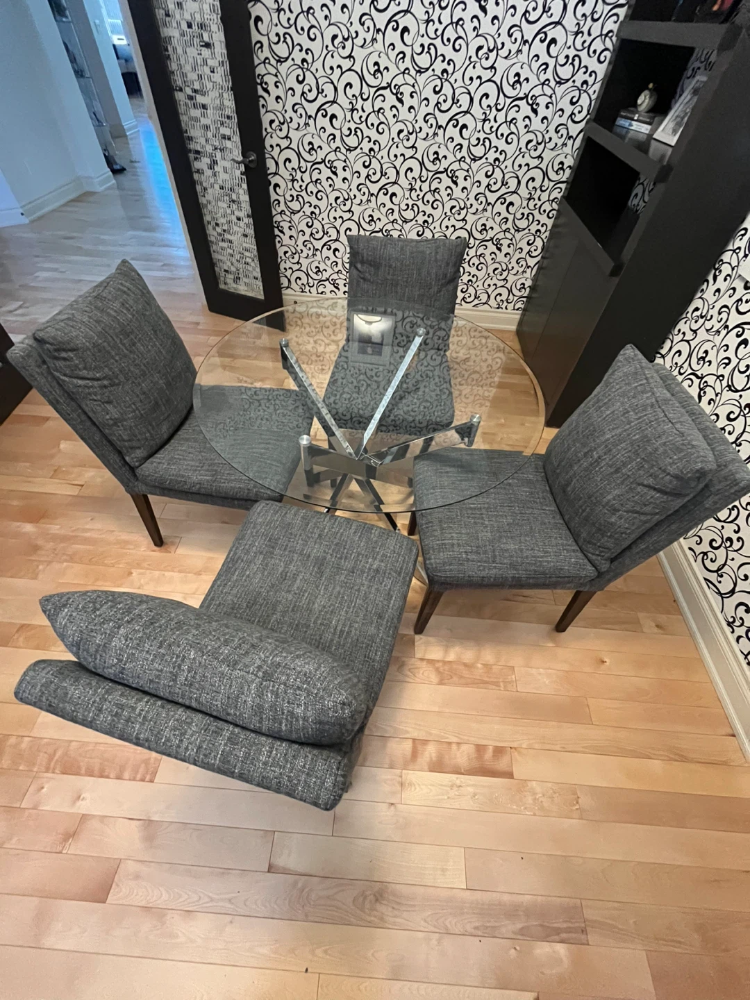 Glass Dining Table with 4 Chairs - photo 2