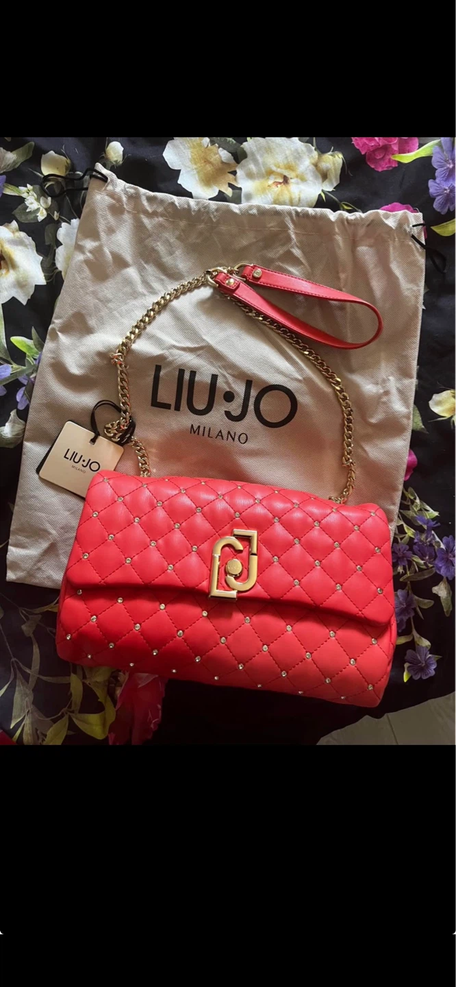 Liu Jo Milano Red Quilted Shoulder Bag with Jewels