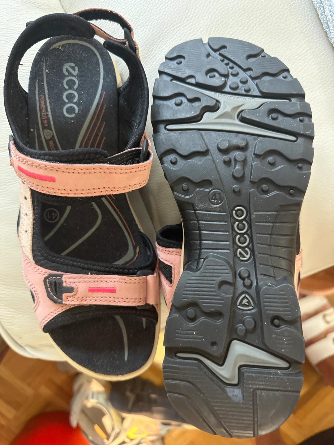 Ecco Pink Leather Sandals