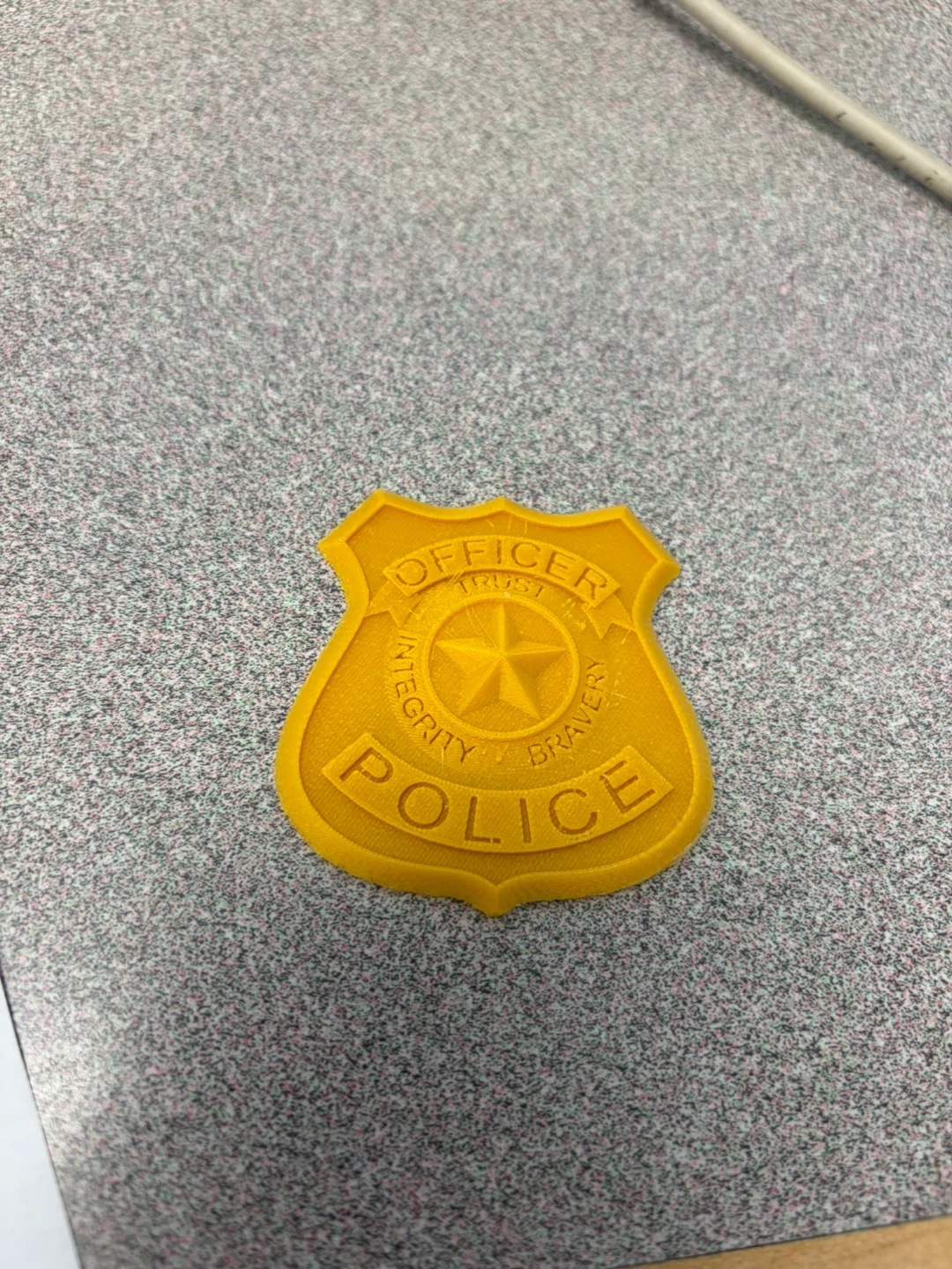3D print Yellow "Police Officer" Toy Badge