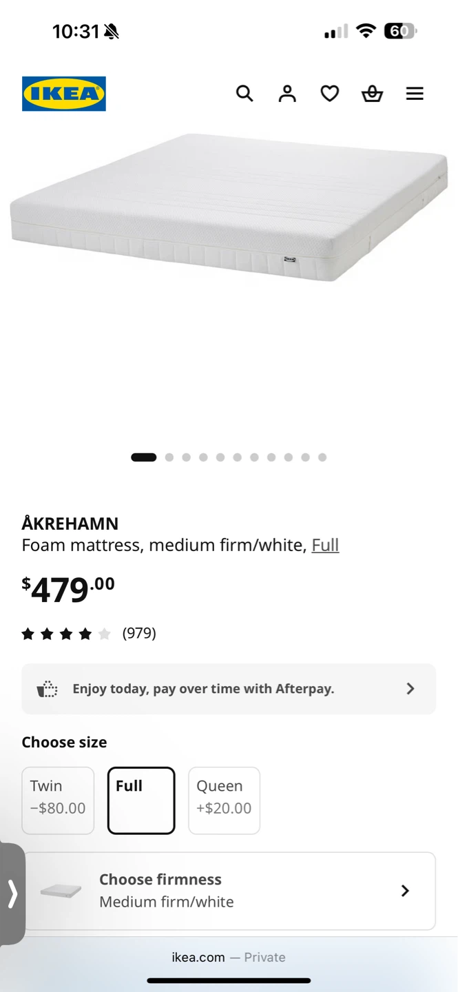 IKEA ÅKREHAMN Foam Mattress - Full