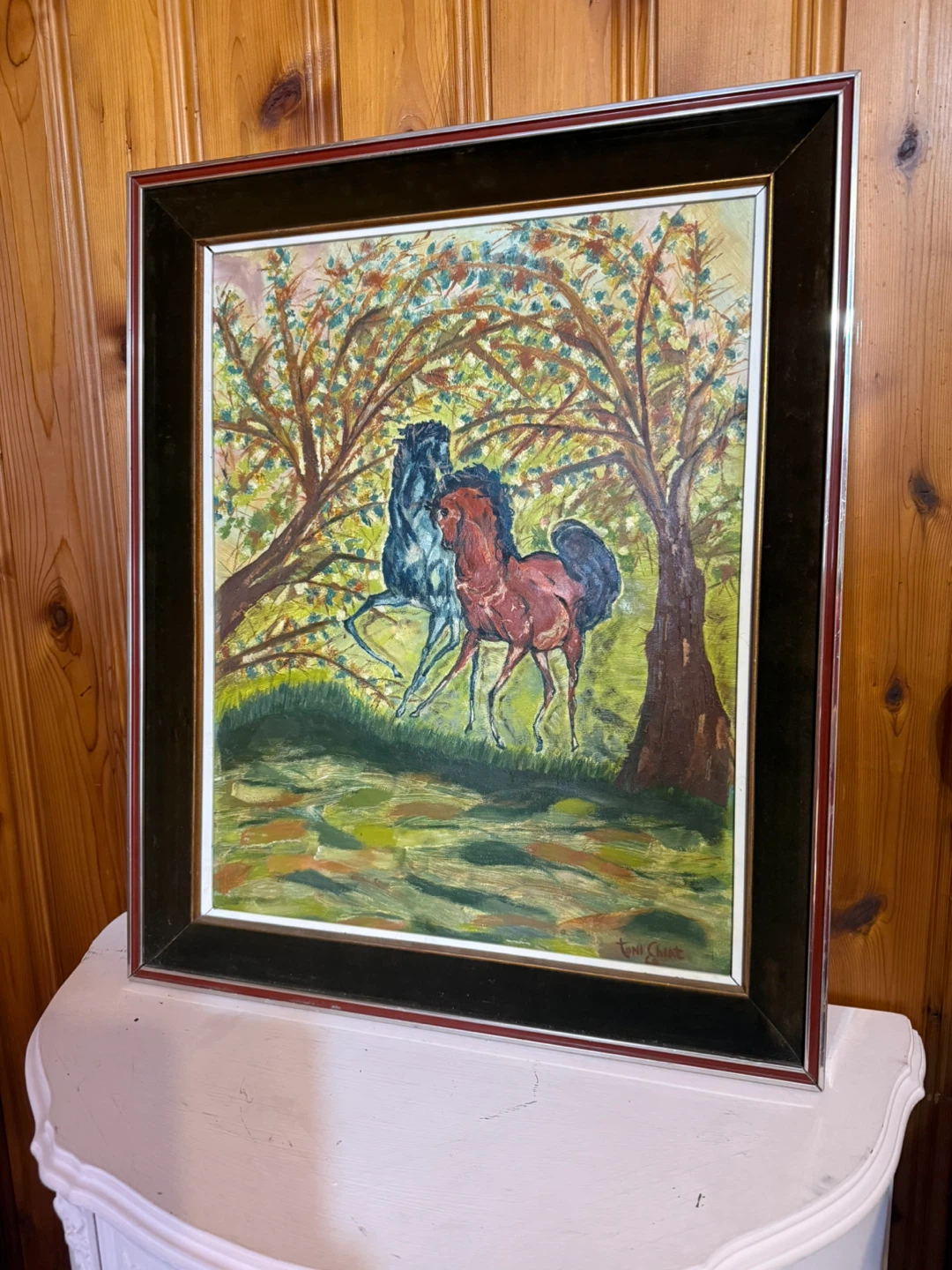 Signed horse painting