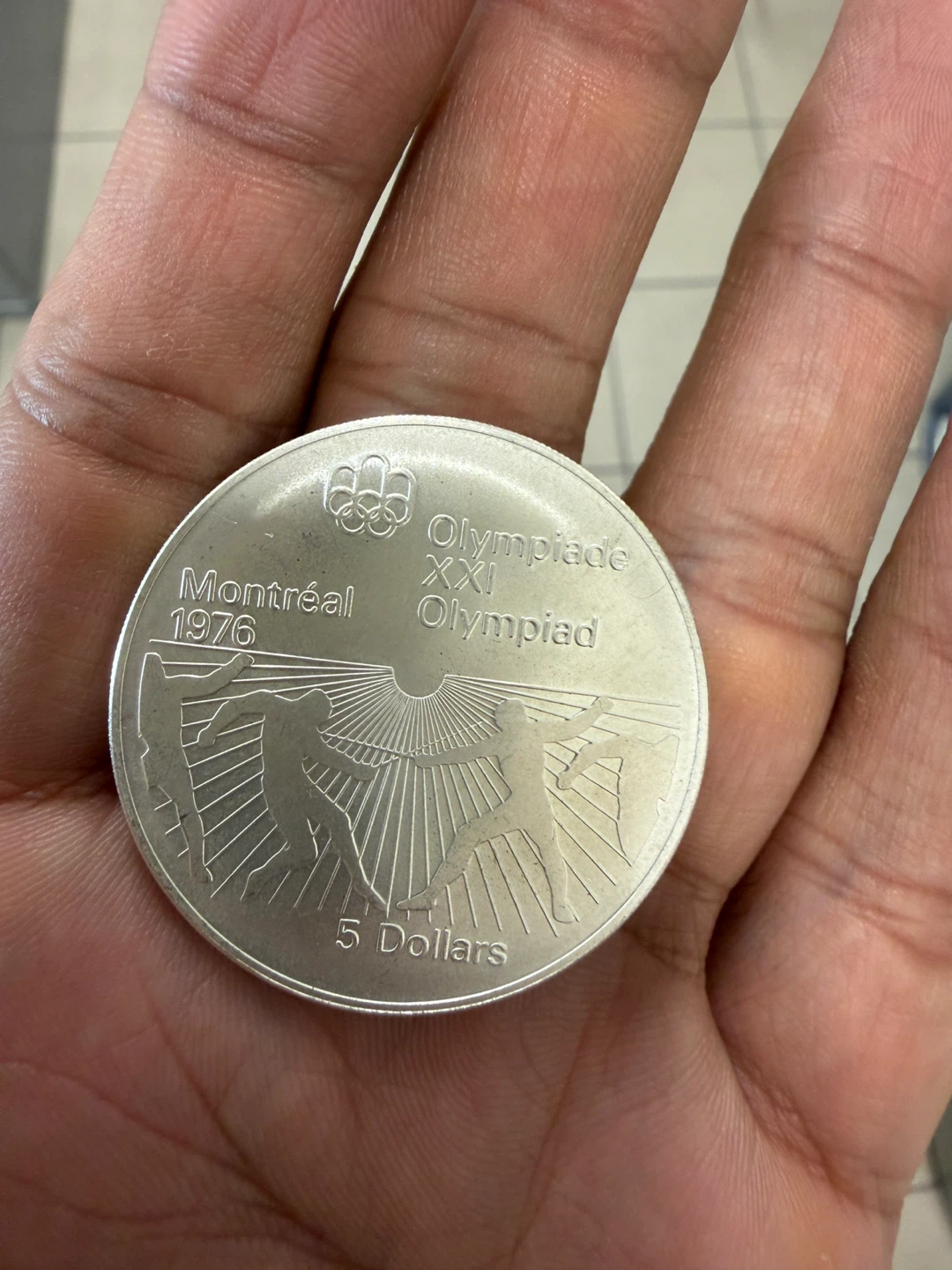 1976 Montreal Olympics 5 Dollars Coin Silver-24g - photo 2