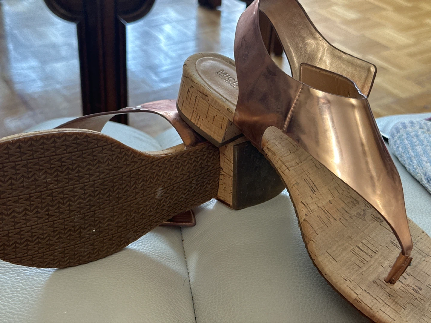 Michael Kors Rose Gold Thong Sandals - photo 2