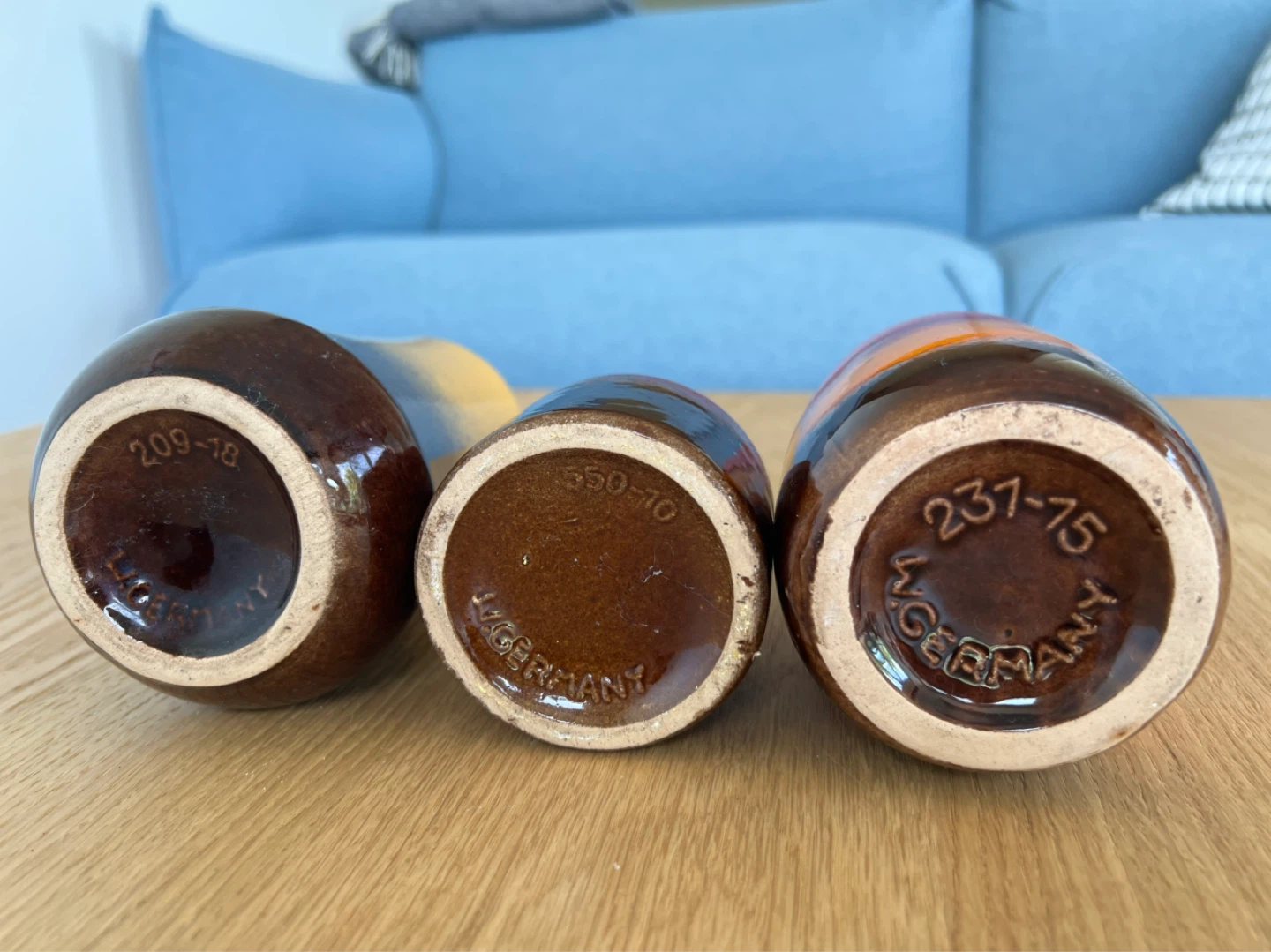 Set of 3 vintage West German Ceramic Vases - photo 2