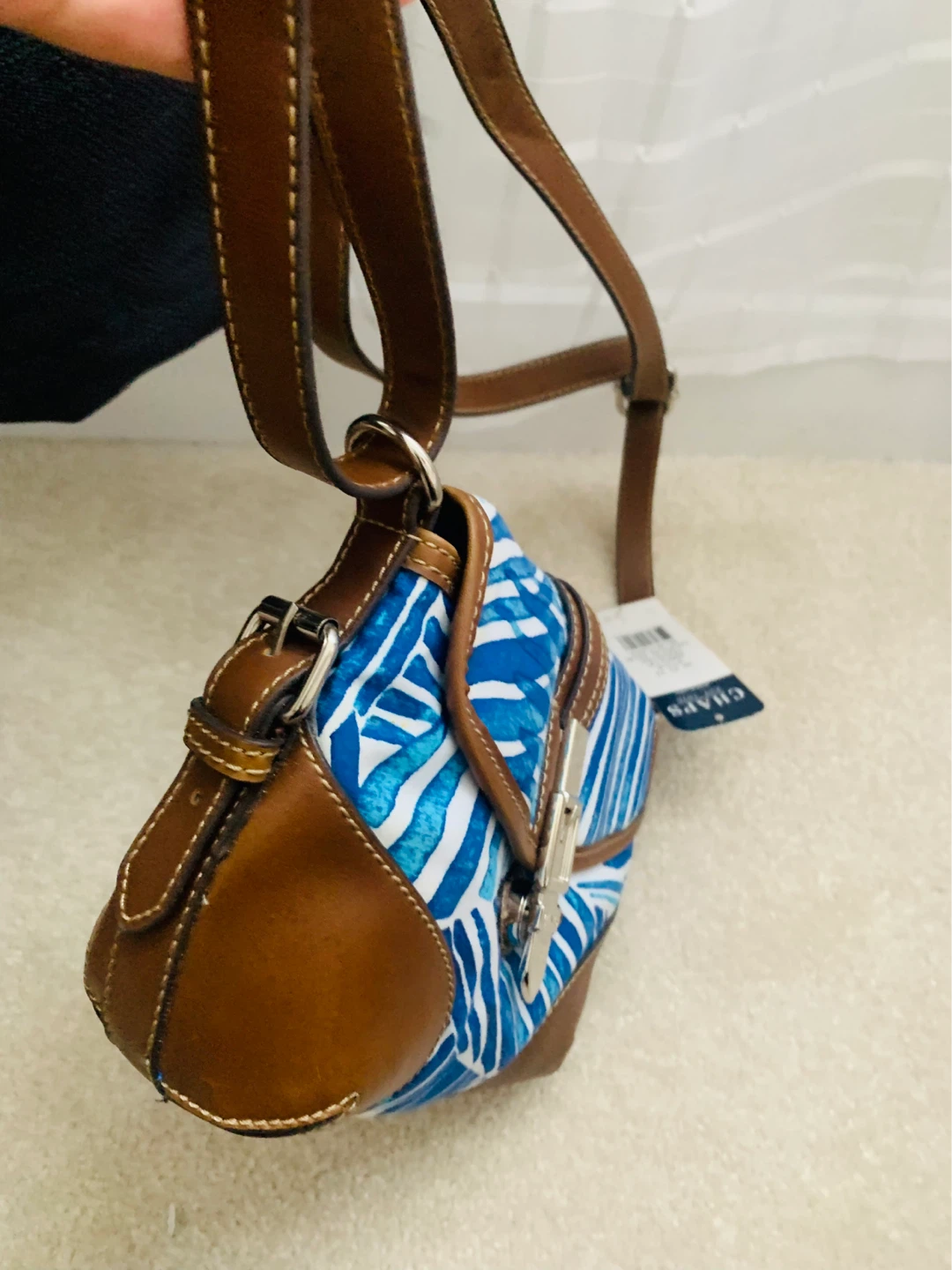 Chaps Crossbody Bag - Blue & Brown Pattern - photo 3